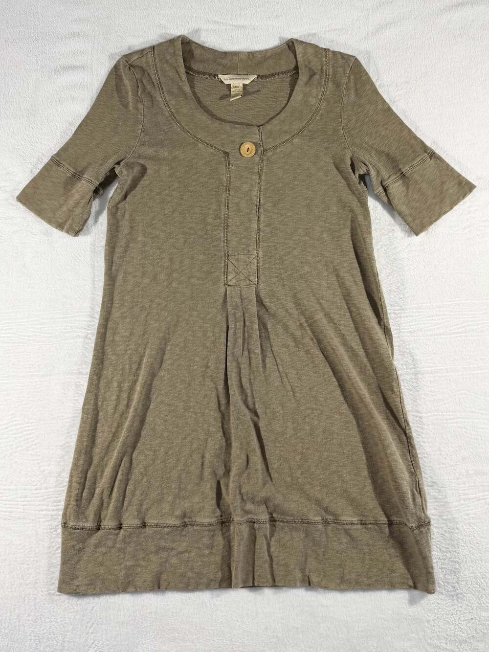 The Territory Ahead Women's Sage Green Cotton Tunic Popover Dress Top Size M